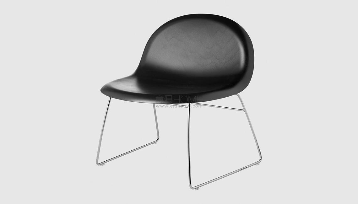 3D Lounge Chair - Un-upholstered - Sledge base休闲椅