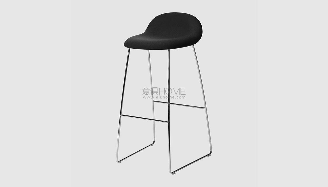 3D Bar Stool - Front Upholstered - 75 cm - Sledge base吧椅