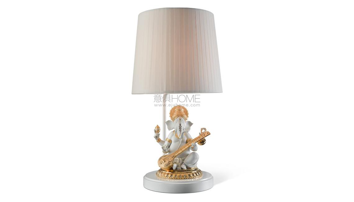 Veena Ganesha Table Lamp. Golden Luster台灯