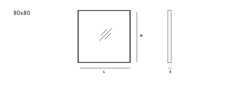 Visual specchiera quadrata镜子尺寸图1