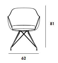 Sedia Cadira wire休闲椅尺寸图3