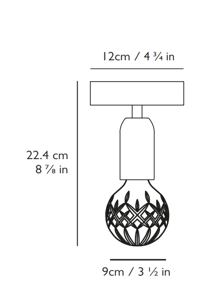 Crystal Bulb Ceiling Light壁灯尺寸图2