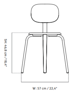 Afteroom Plywood餐椅尺寸图3