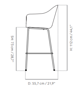 Harbour Bar Chair, upholstered休闲椅尺寸图2