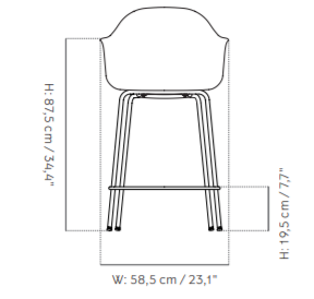 Harbour Bar Chair, upholstered休闲椅尺寸图3