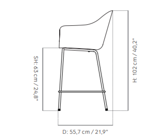 Harbour Bar Chair, upholstered休闲椅尺寸图1
