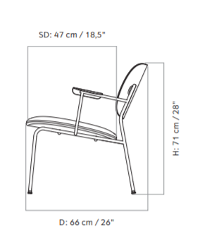 Co fully upholstered, Chrome餐椅尺寸图1