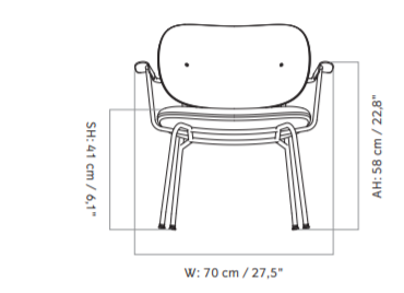 Co fully upholstered, Chrome餐椅尺寸图2