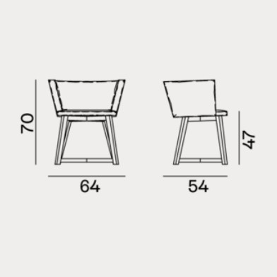 Gray 26 27餐椅尺寸图1