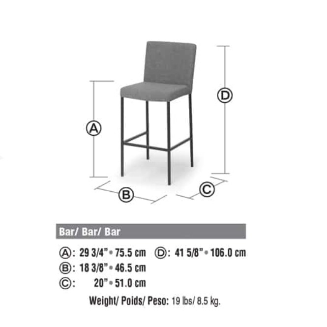 Nube吧椅尺寸图2