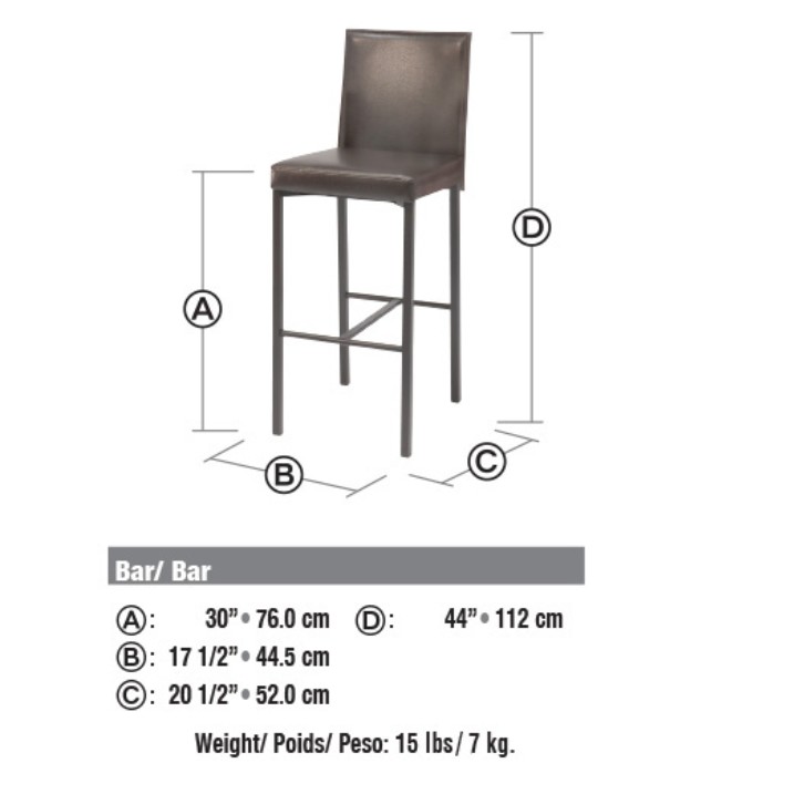 Quadrato吧椅尺寸图2