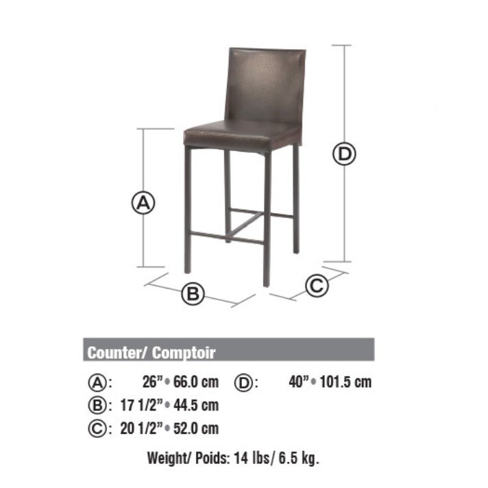 Quadrato吧椅尺寸图1