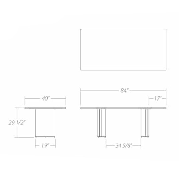 Foundation长餐桌尺寸图1