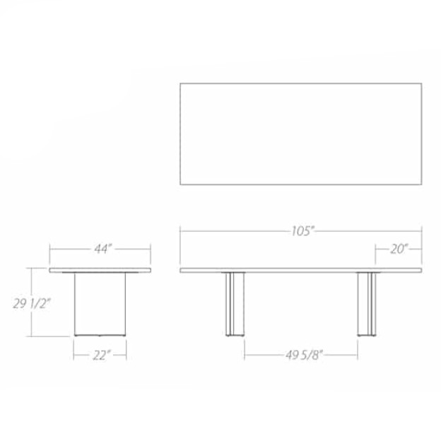 Foundation长餐桌尺寸图2