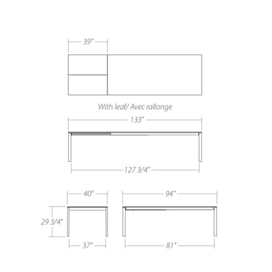 Infinite Extendable长餐桌尺寸图3