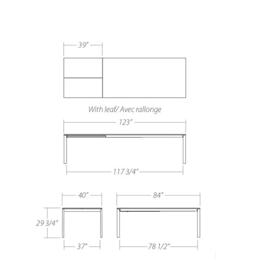 Infinite Extendable长餐桌尺寸图2