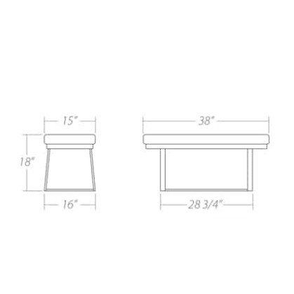 Amalfi长凳尺寸图1