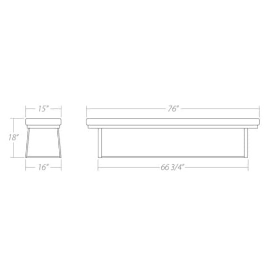 Amalfi长凳尺寸图2