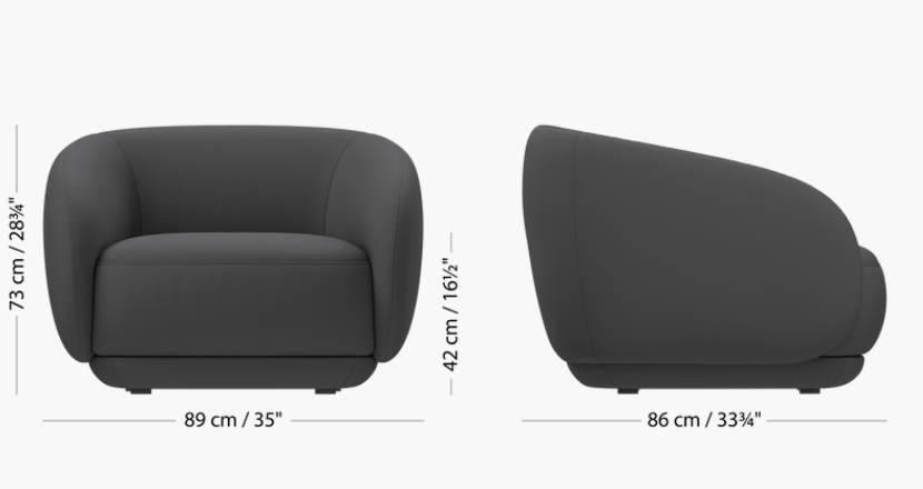 BOLZANO 椅单人沙发尺寸图1
