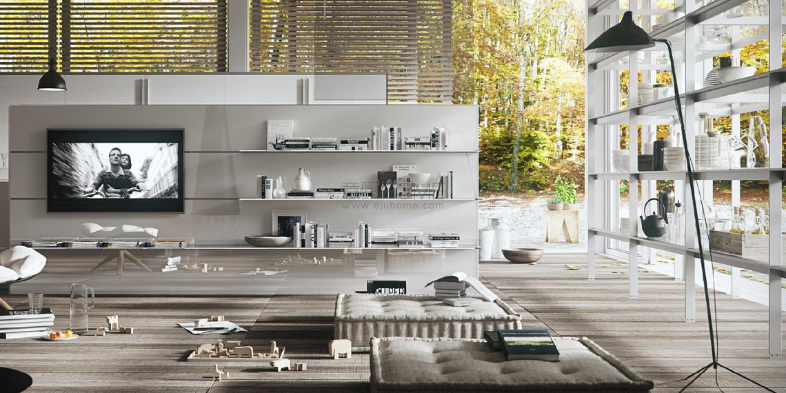 VALCUCINE  new logica system glass kitchen Artematica Vitrum Bianco Lucido 餐边柜 4