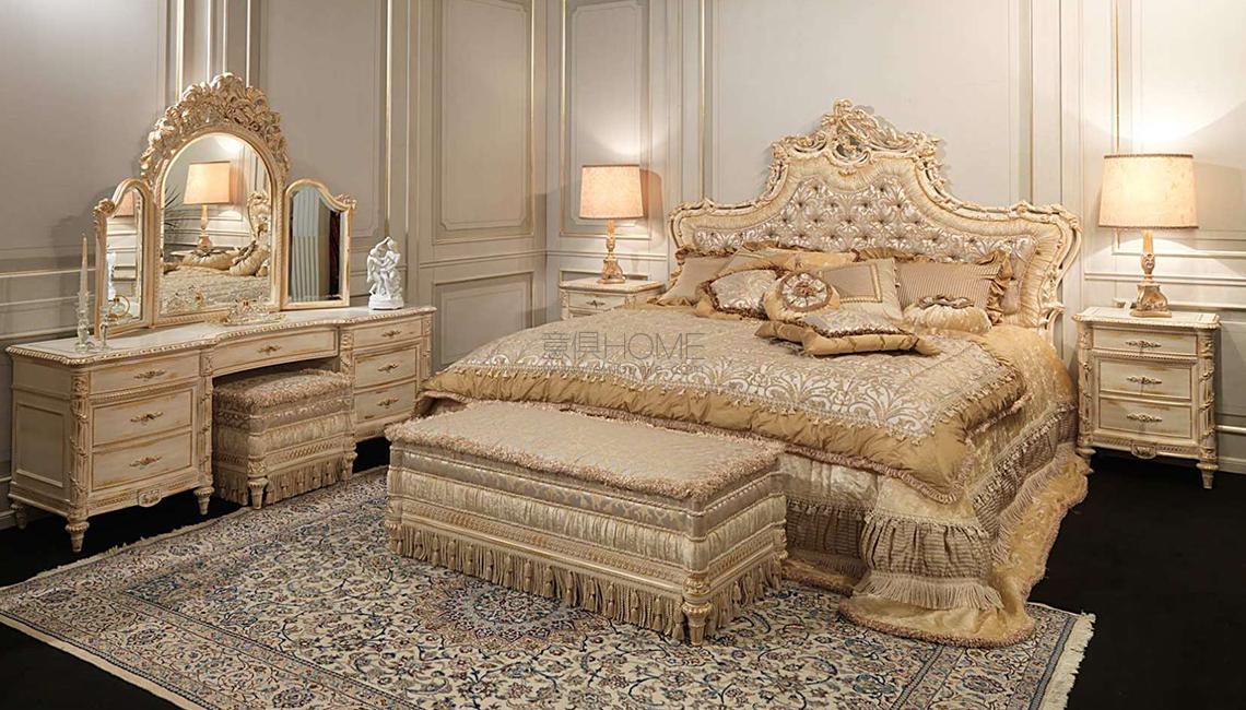 VIMERCATI Luxury classic bedroom White and Gold, Luigi XVI style art. 2006 床