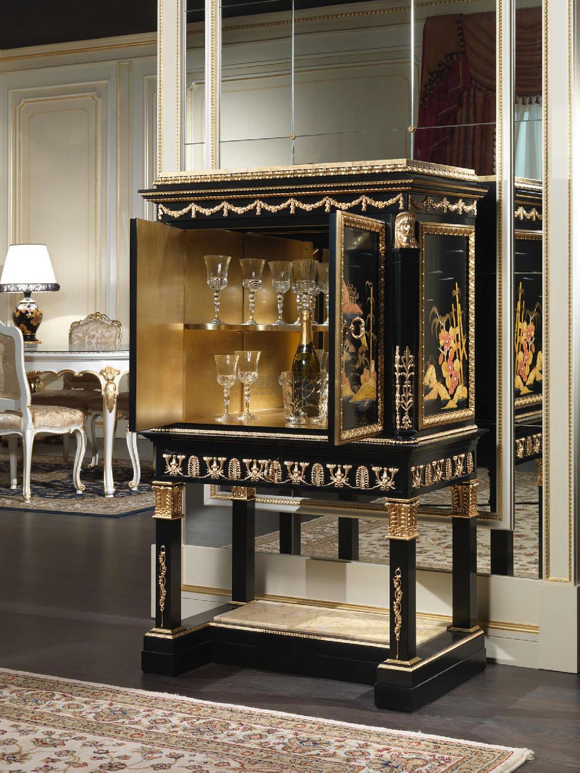 VIMERCATI Small cabinet Luigi XV, Chinoiserie collection, art. 2098 酒柜1