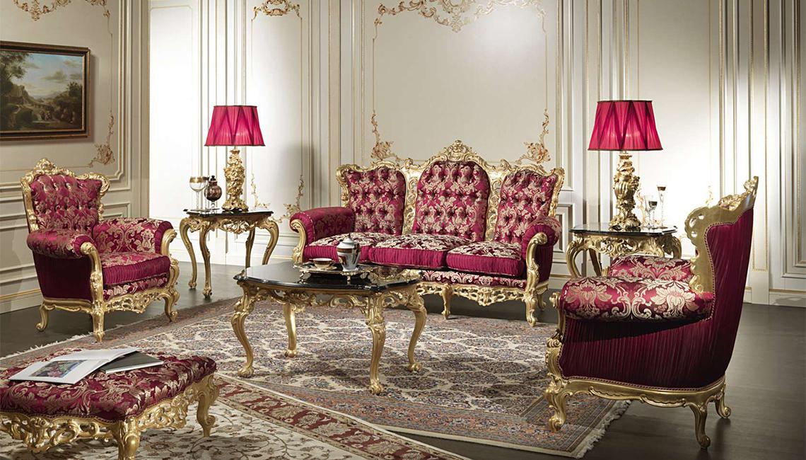 Carved and Gilded luxury classic Living Room Barocco 沙发