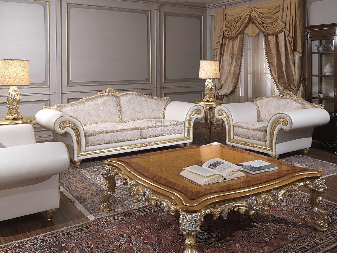 VIMERCATI Imperial living room in white leather 沙发2