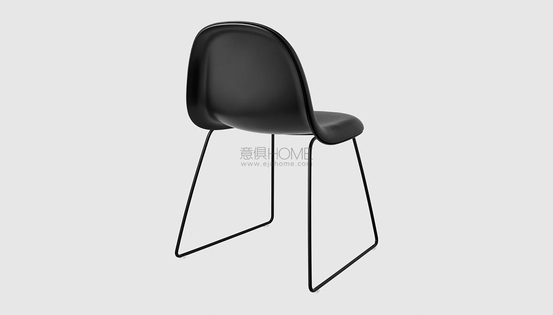 3D Dining Chair - Front Upholstered - Sledge base椅子2