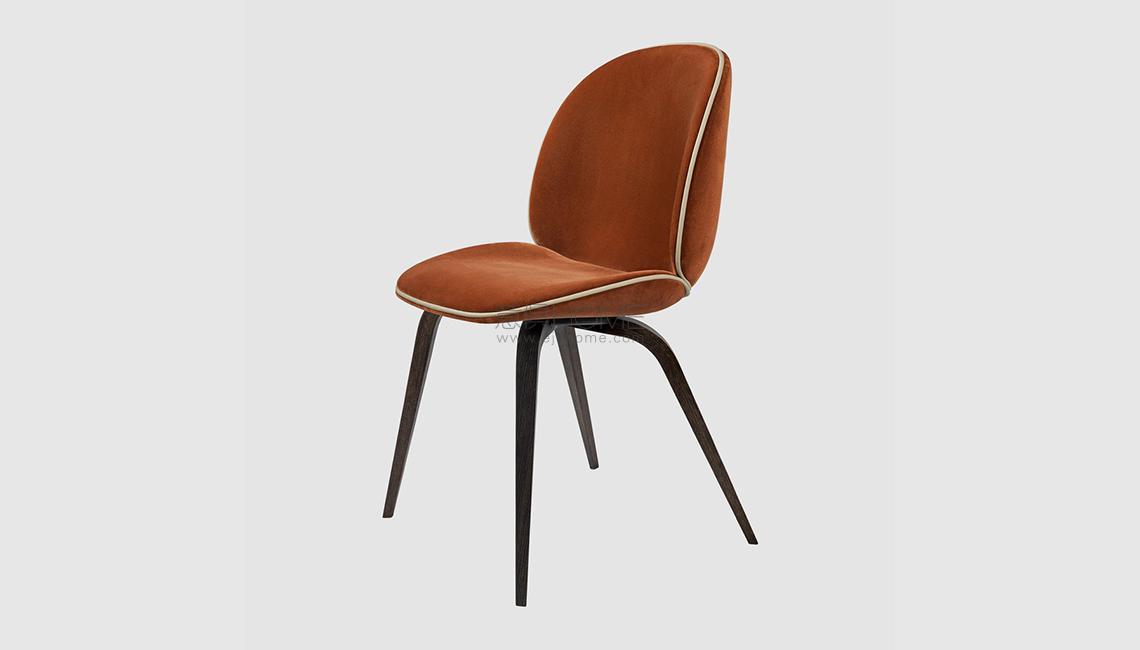 Beetle Dining Chair - Fully Upholstered - Wood base椅子