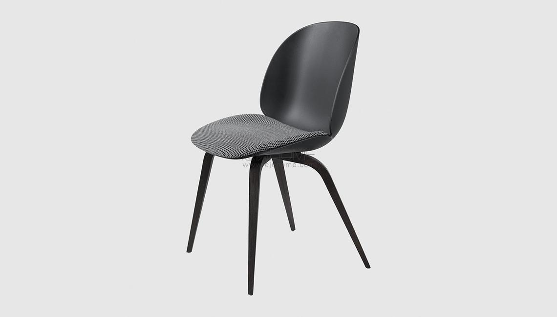 Beetle Dining Chair - Seat Upholstered - Wood base椅子