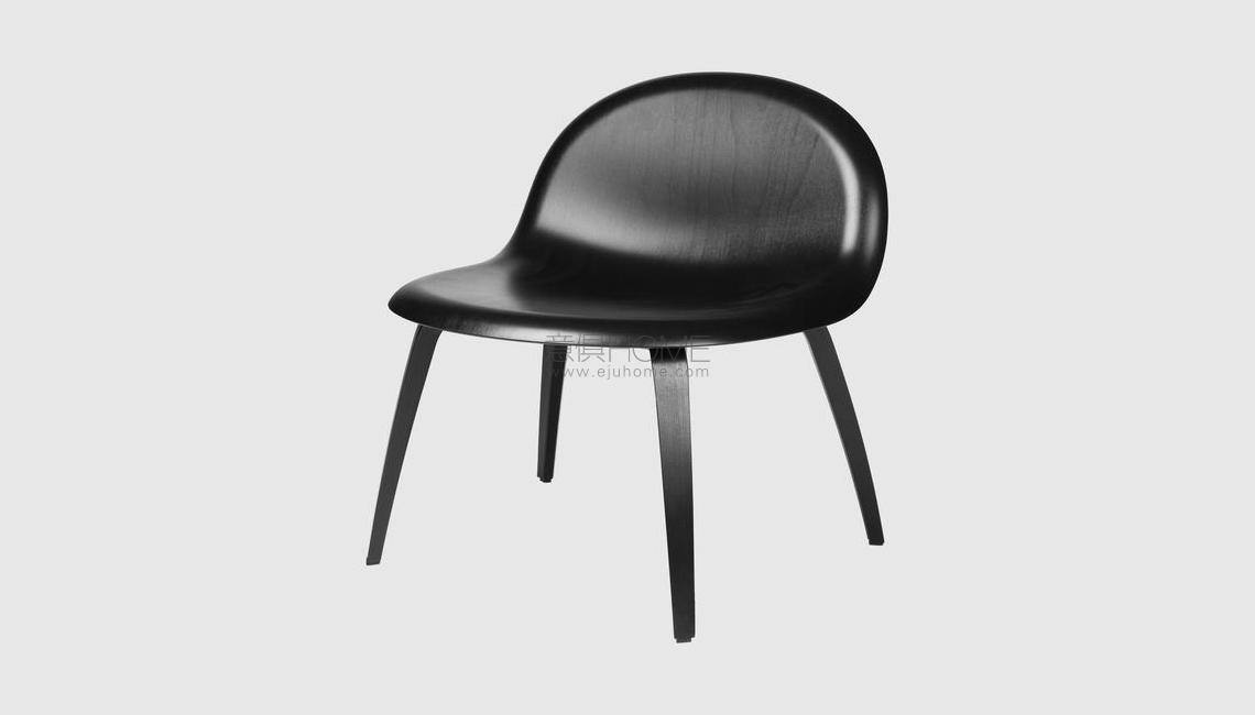 3D Lounge Chair - Un-upholstered - Wood base休闲椅