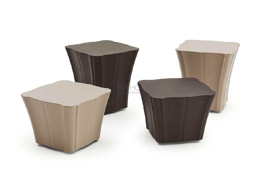 pm contour leather coffee and side tables