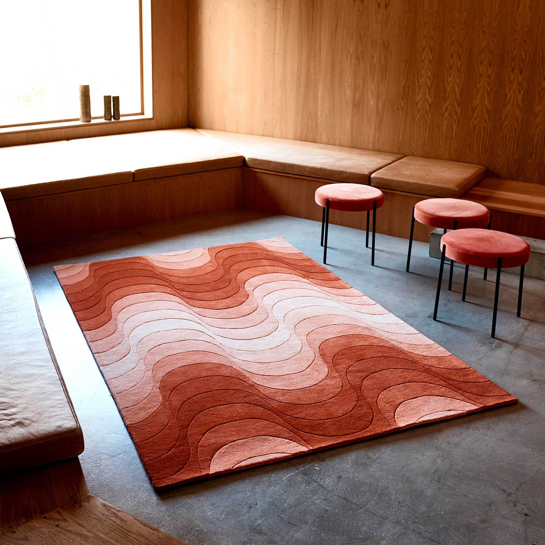 丹麦家具Verpan的WAVE RUG ORANGE 地毯 细节图