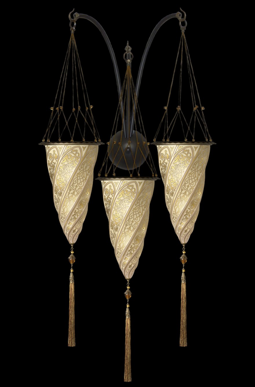 Venetia studiumvCesendello gold glass triple arc-wall lamp 壁灯
