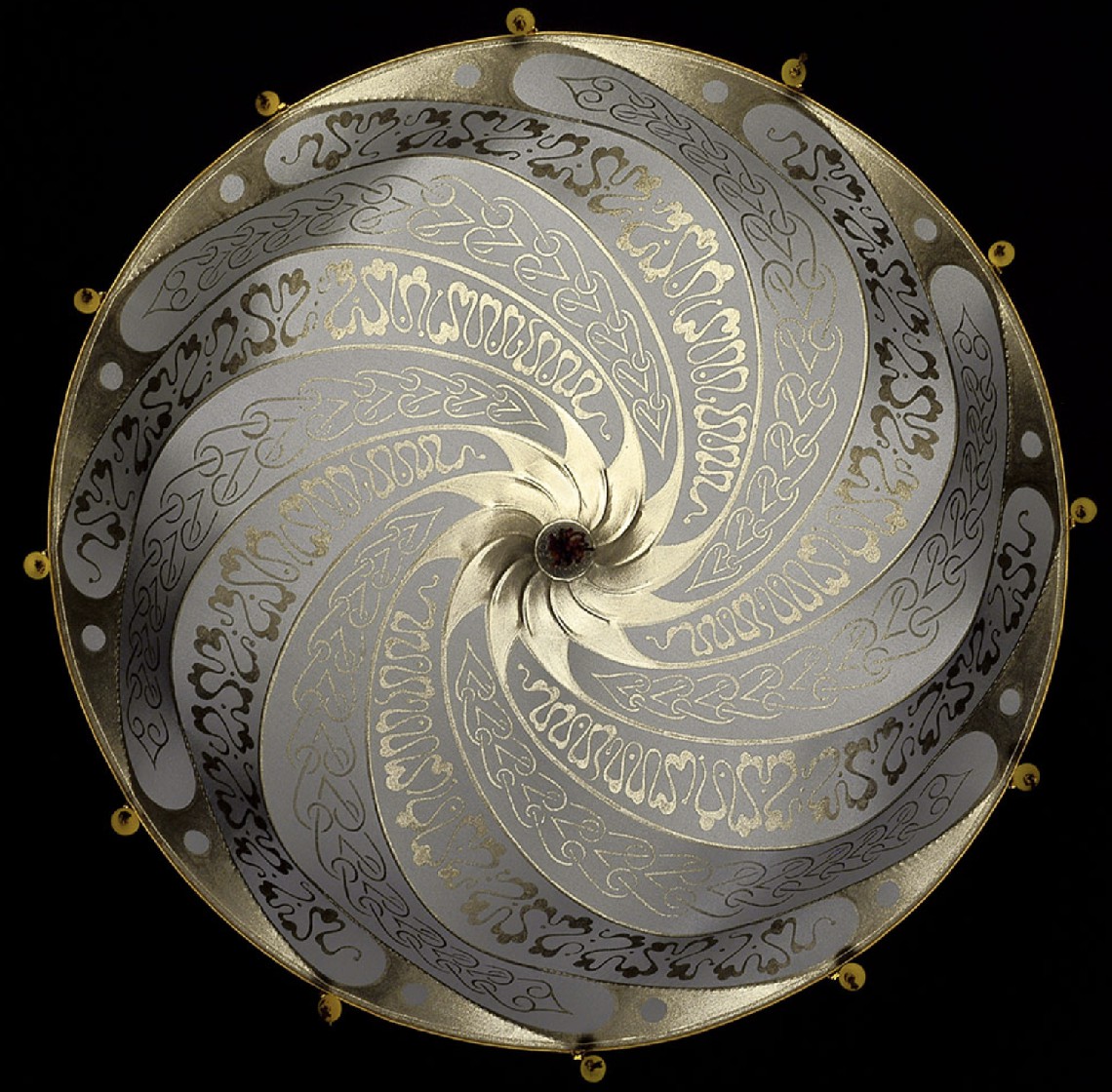 Venetia studiumvScudo Saraceno Serpentine sage grey silk lamp 吊灯