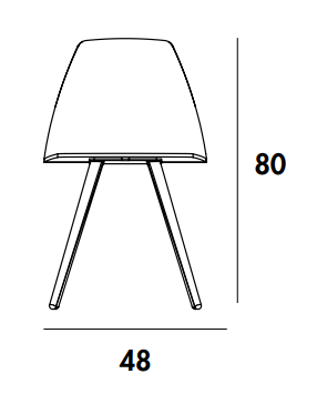 Sedia Sila con quattro gambe休闲椅尺寸图1