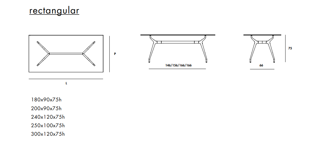 Configura REGOLO餐桌尺寸图1