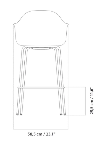 Harbour Bar Chair, Plastic休闲椅尺寸图2