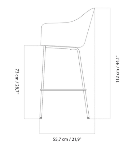 Harbour Bar Chair, Plastic休闲椅尺寸图1