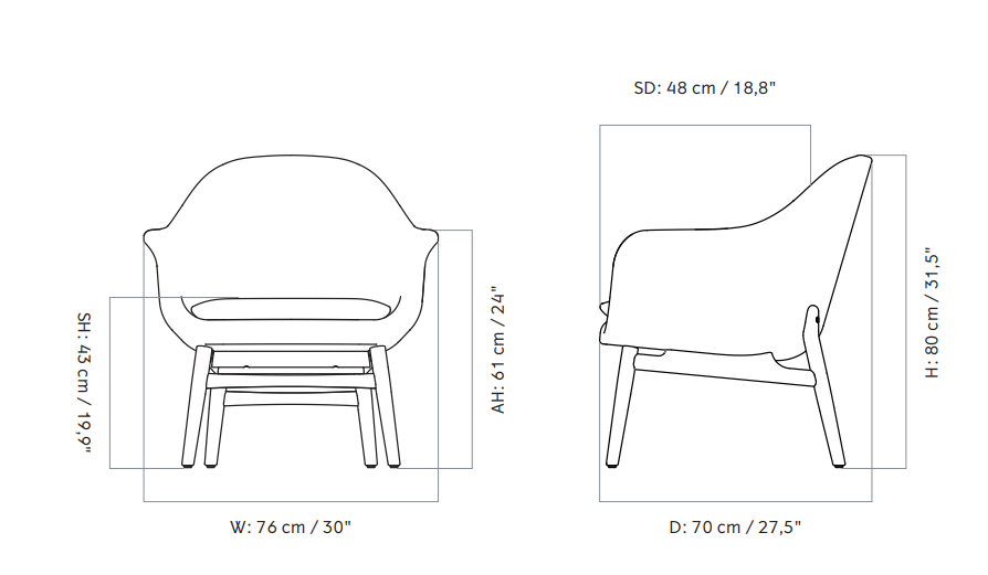 Harbour Lounge Chair休闲椅尺寸图1