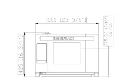 BAKERLUX SHOP.ProMASTER  4 Teglie带湿度的专业对流烤箱尺寸图2