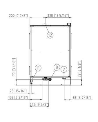 CHEFLUXMANUAL20Teglie  带湿度的专业对流烤箱用电尺寸图1