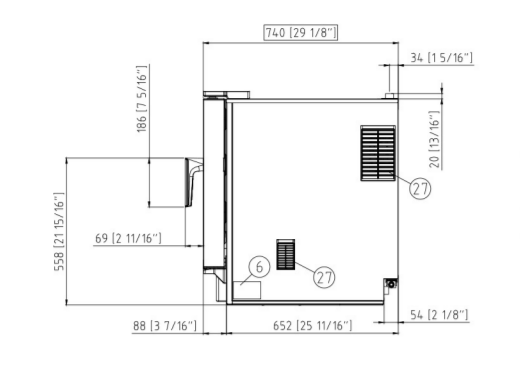 CHEFLUXMANUAL20Teglie  带湿度的专业对流烤箱用电尺寸图3