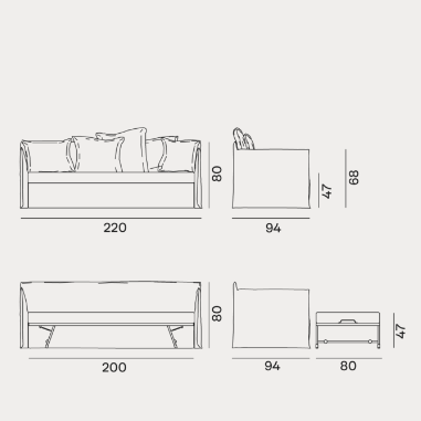 Ghost沙发床尺寸图3