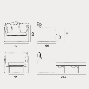 Ghost沙发床尺寸图1