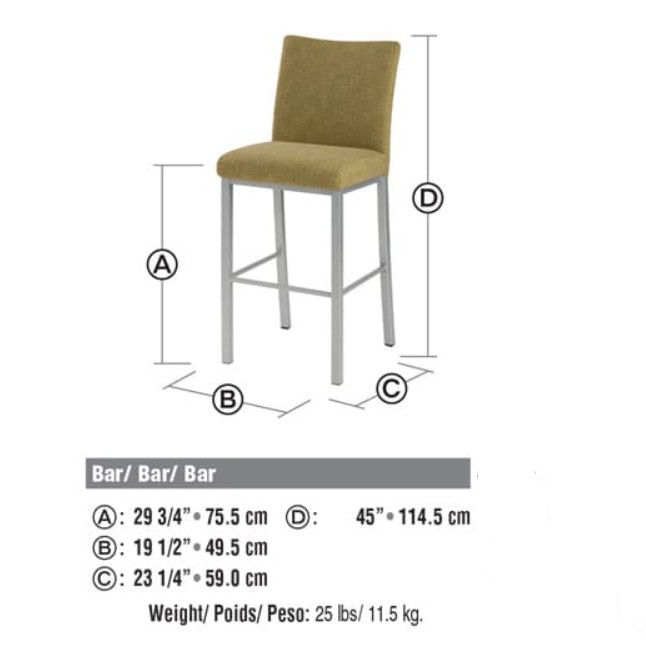 Biscaro吧椅尺寸图2