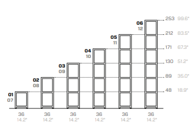 Frame Bookcase System书柜尺寸图1