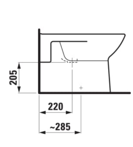 LAUFEN PRO落地式坐浴盆尺寸图2
