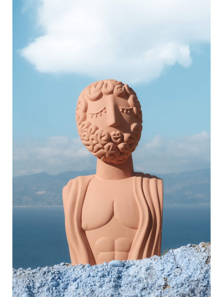 Magna Graecia Terracotta Bust Man饰品细节图3